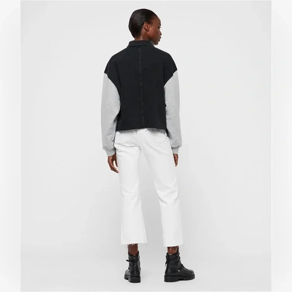 NWT ALLSAINTS Morton Mixed Media Military Jacket size XS/S - Picture 3 of 8